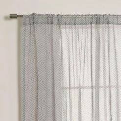 Outlet 🧨 Curtain Panels Best Home Fashion Faux Linen Diamante Curtains ❤️ -Window Curtains Shop detailBESH278
