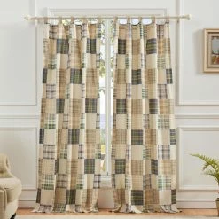 Cheap ✔️ 73 - 84 In. Greenland Home Fashions Oxford Window Panel Pair 🧨 -Window Curtains Shop detailGRNLD639