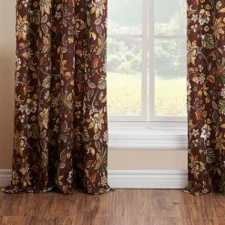 Coupon 🌟 73 - 84 In. Barefoot Bungalow Audrey Window Panel Pair - Chocolate 😀 -Window Curtains Shop detailGRNLD668