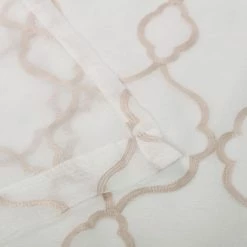 Brand new 😀 96 - 108 In. Superior Lattice Embroidered 2 Panels Sheer Curtains ✔️ -Window Curtains Shop detailHCIN1398