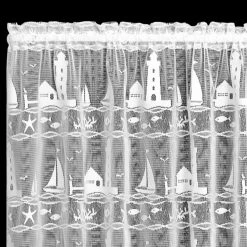 New ✨ Curtain Tiers Heritage Lace Harbor Lights - White 🛒 -Window Curtains Shop detailHLC058