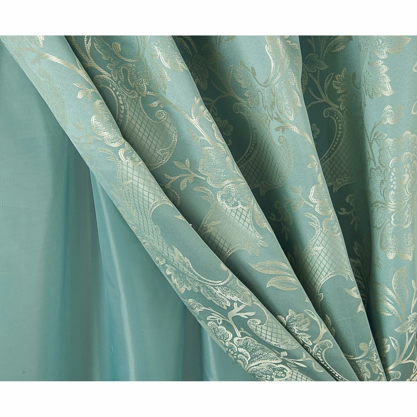 Brand new π Curtain Panels RT Designers Collection Rosalie Floral/Damask Textured Jacquard 84 In. Single Rod Pocket Curtain Panel With Attached Valance π 3 Brand new π Curtain Panels RT Designers Collection Rosalie Floral/Damask Textured Jacquard 84 In. Single Rod Pocket Curtain Panel With Attached Valance π - Image 3