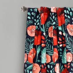 Wholesale 👏 Curtain Panels Lush Decor Poppy Garden Room Darkening Curtain Panel Pair 🛒 -Window Curtains Shop detailTRIA733