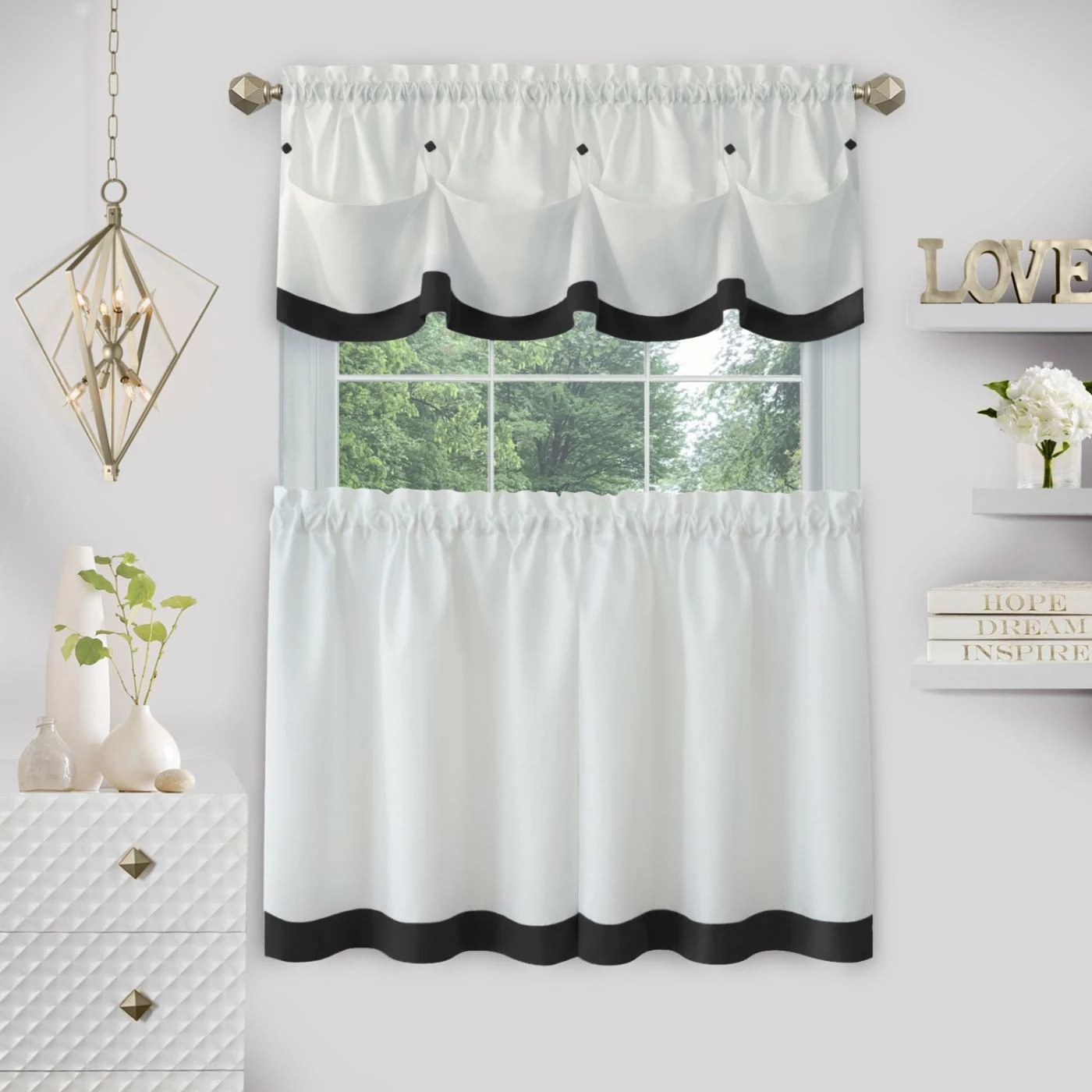 Outlet π― 36 - 45 In. Achim Lana Window Curtain Tier Pair And Valance Set π 2 Outlet π― 36 - 45 In. Achim Lana Window Curtain Tier Pair And Valance Set π - Image 2