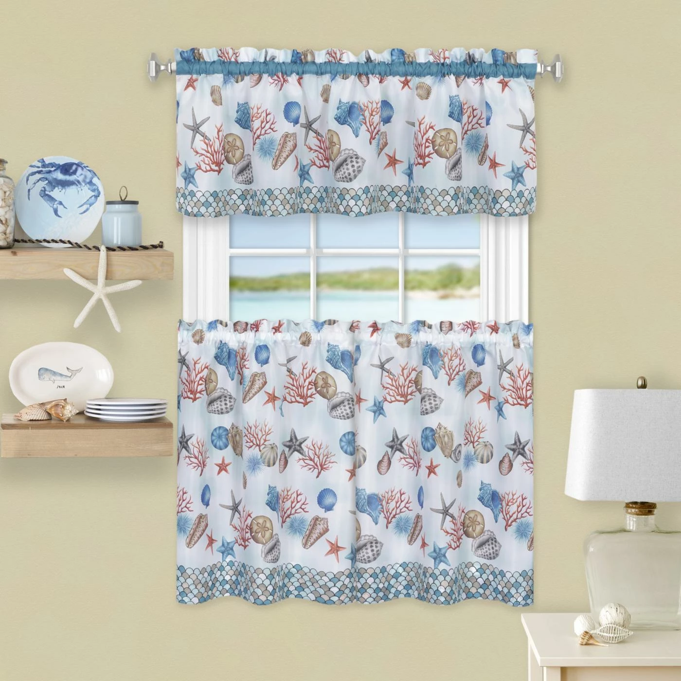 Wholesale β 36 - 45 In. Achim Coastal Tier And Valance Window Curtain Set π₯ 2 Wholesale β 36 - 45 In. Achim Coastal Tier And Valance Window Curtain Set π₯ - Image 2