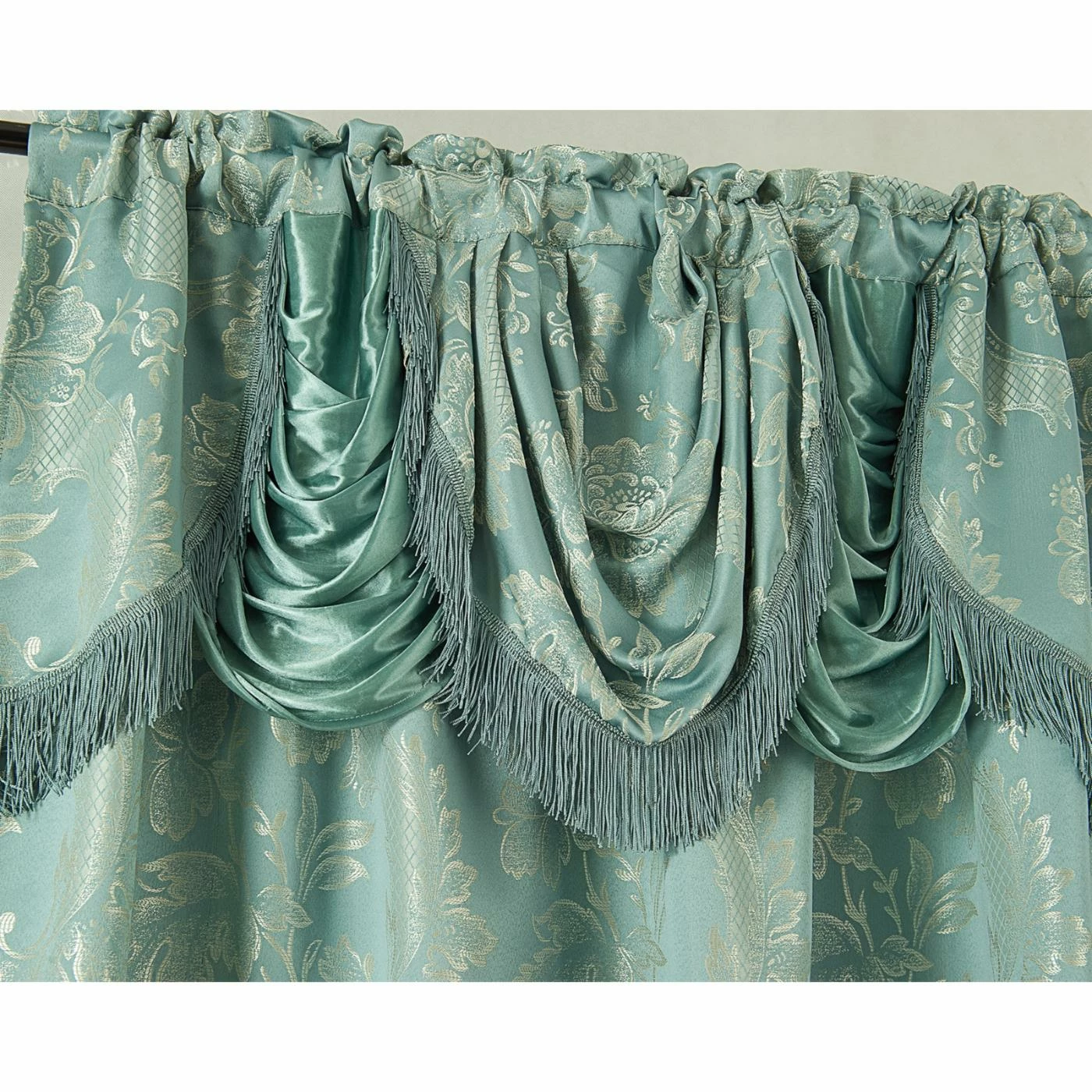 Brand new π Curtain Panels RT Designers Collection Rosalie Floral/Damask Textured Jacquard 84 In. Single Rod Pocket Curtain Panel With Attached Valance π 2 Brand new π Curtain Panels RT Designers Collection Rosalie Floral/Damask Textured Jacquard 84 In. Single Rod Pocket Curtain Panel With Attached Valance π - Image 2