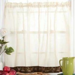 Buy 🥰 Curtain Tiers Achim Oakwood Tiered Kitchen Curtain ⭐