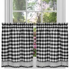 Hot Sale ❤️ Curtain Tiers Achim Buffalo Check Tier Curtain Pair 👏