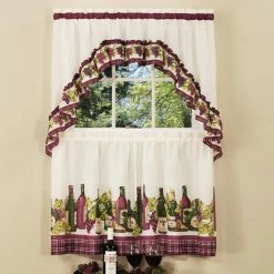 Best Pirce 🌟 Curtain Tiers Achim Chardonnay Printed Tier Curtain And Swag Set 👏