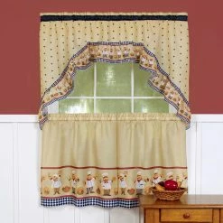 Hot Sale 💯 Curtain Tiers Achim Cucina Printed Tier Curtain And Swag Set ❤️