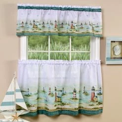 Best Sale 🎉 Curtain Tiers Achim Hamptons Printed Curtain Tier And Valance Set ⭐