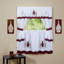 Best deal ⌛ Curtain Tiers Achim Cabernet Embellished Cottage Curtain Tier Set 🤩