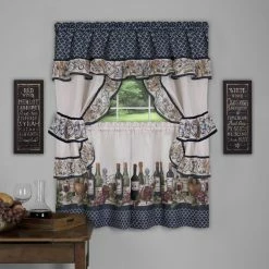 Cheapest 🌟 Curtain Tiers Achim Chateau Cottage Wine Bottles Curtain Set 🛒