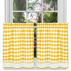 Cheap 😀 Curtain Tiers Achim Buffalo Check Window Curtain Tier Pair 🎁