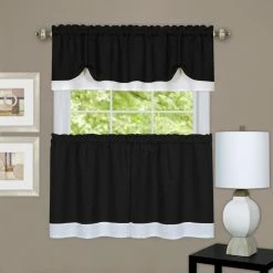 Buy 🤩 Curtain Tiers Achim Darcy Window Curtain Tier And Valance Set 🔥