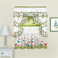 Best reviews of 🎁 Curtain Tiers Achim Butterflies Printed Cottage Window Curtain Set 😍