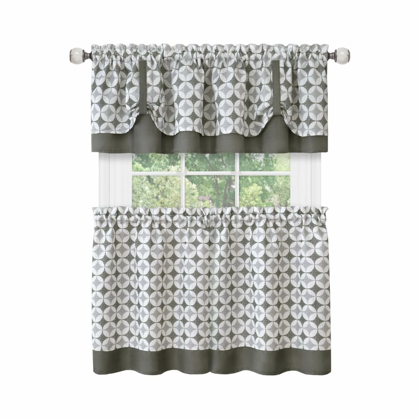 Outlet π 36 - 45 In. Achim Callie Window Curtain Tier Pair And Valance Set π 1 Outlet π 36 - 45 In. Achim Callie Window Curtain Tier Pair And Valance Set π