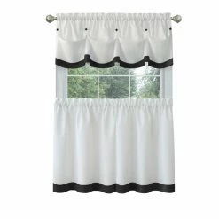 Outlet 💯 36 - 45 In. Achim Lana Window Curtain Tier Pair And Valance Set 🔔