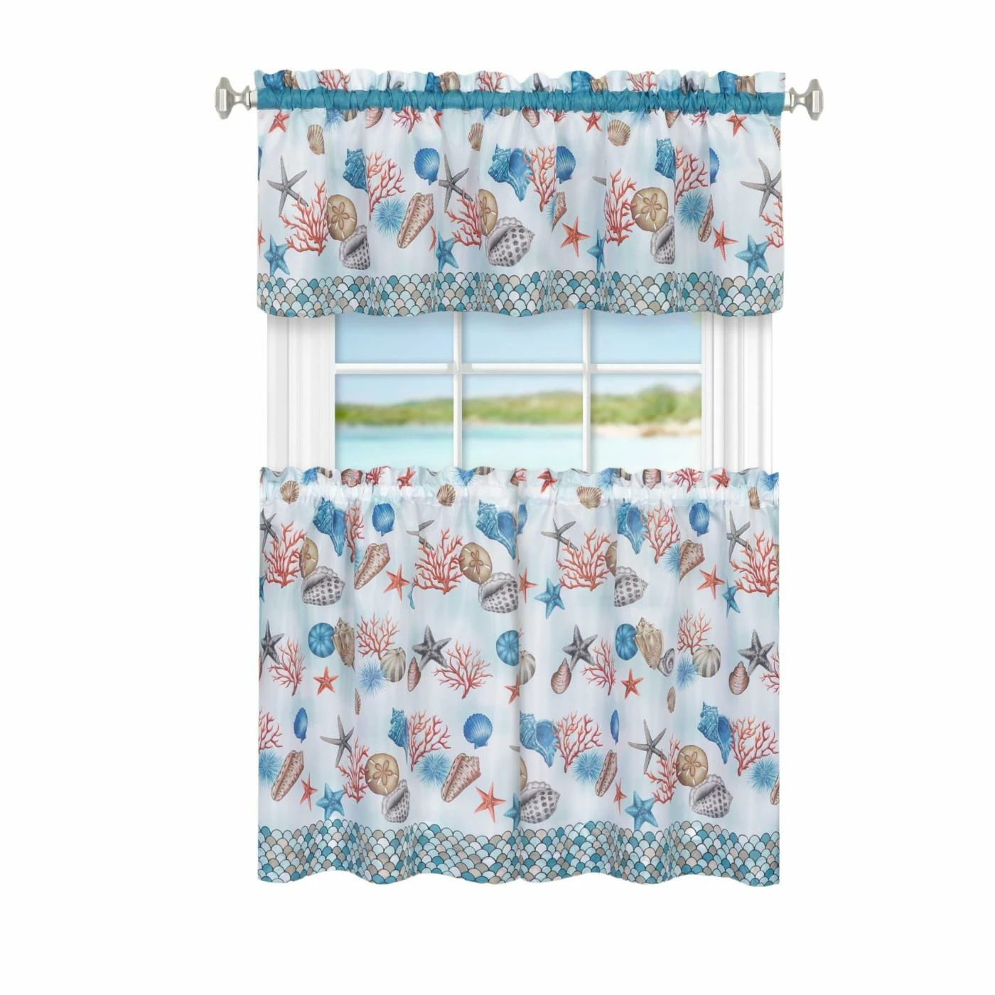 Wholesale β 36 - 45 In. Achim Coastal Tier And Valance Window Curtain Set π₯ 1 Wholesale β 36 - 45 In. Achim Coastal Tier And Valance Window Curtain Set π₯