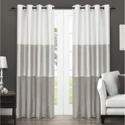 Budget ⭐ Curtain Panels Exclusive Home Chateau Striped Grommet Curtain Panel Pair ⭐