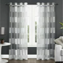 Budget 💯 Curtain Panels Exclusive Home Navarro Sheer Grommet Curtain Panel Pair 👏