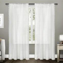 Top 10 🛒 96 - 108 In. Exclusive Home Tassels Textured Sheer Curtain Panel Pair ✔️