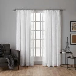 Best deal 🛒 Curtain Panels Exclusive Home Spirit Geometric Sheer Rod Pocket Curtain Panel Pair 🎁