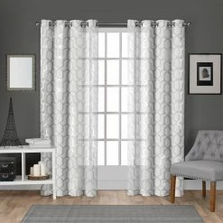 Best reviews of 🧨 Curtain Panels Exclusive Home Panza Printed Metallic Geometric Grommet Top Curtain Panel Pair 🧨