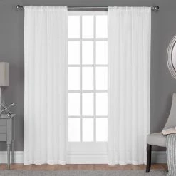 Best reviews of ⌛ Curtain Panels Exclusive Home Belgian Textured Look Jacquard Sheer Window Curtain Panel Pair 🎁