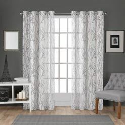 Best reviews of 🧨 Curtain Panels Exclusive Home Edinburgh Sheer Branch Burnout Window Curtain Panel Pair 🔥