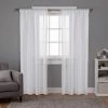 Promo 😍 Curtain Panels Exclusive Home Santos Embellished Stripe Textured Sheer Window Curtain Panel Pair 🥰