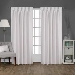 Outlet 👍 Curtain Panels Exclusive Home Sateen Woven Blackout Window Curtain Panel Pair 👏