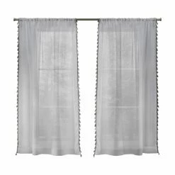 Best Sale 🧨 Curtain Panels Exclusive Home Tassels Rod Pocket Curtain Panel Pair 😍