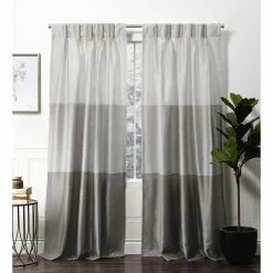 Best reviews of 🥰 Curtain Panels Exclusive Home Chateau Striped Faux Silk Pinch Pleat Curtain Panel Pair 👍