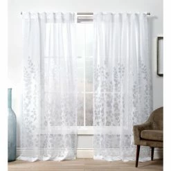 Deals π Curtain Panels Exclusive Home Wilshire Burnout Sheer Hidden Tab Top Curtain Panel Pair π