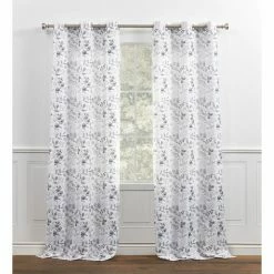 Cheap 🎁 Curtain Panels Chaps Home Fresh Meadow Botanical Print Textured Linen Look Grommet Curtain Panel Pair 👍