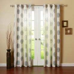 Discount 🤩 Best Home Fashion Medallion Linen Grommet Top Curtain Panels 😍