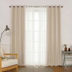 Flash Sale ❤️ Curtain Panels Best Home Fashion Silver Grommet Solid Blackout Mix And Match Curtains - Set Of 4 🛒