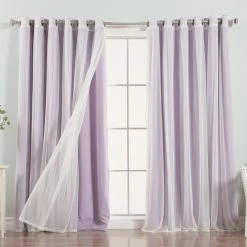 Best Pirce 🥰 Curtain Panels Best Home Fashion Wide Tulle And Blackout Mix And Match Curtains 🤩