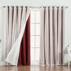 Best deal 🤩 Curtain Panels Best Home Fashion Wide Dot Lace Blackout Mix And Match Curtains 👍
