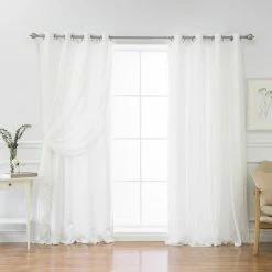 Best deal ✨ Curtain Panels Best Home Fashion Some Day Dotted Lace Overlay Grommet Curtain Panel Pair 🌟