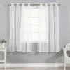 Discount 🎁 Curtain Panels Best Home Fashion Gathered Tulle Sheer Silver Grommet Curtain Panel Pair 🎁