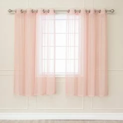 Flash Sale 🥰 Curtain Panels Best Home Fashion Sheer Tulle Bronze Grommet Curtain Panel Pair 🌟