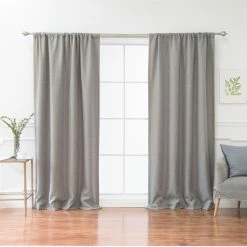 Best Sale 😍 Curtain Panels Best Home Fashion Lucca Faux Linen Blackout Single Curtain Panel 😉