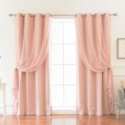 New ✨ Curtain Panels Best Home Fashion Mix And Match Pastel Blackout And Colored Tulle Grommet 4 Piece Curtain Sets 😍