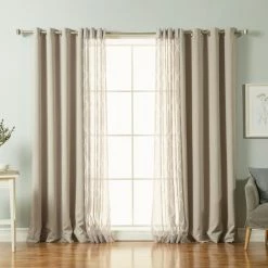 Buy 💯 Curtain Panels Best Home Fashion Mix And Match Solid Blackout And Sheer Moroccan Grommet 4 Piece Curtain Sets 🎉
