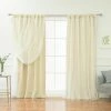 Best deal 😍 Curtain Panels Best Home Fashion Solid Rod-Pocket Blackout With Tulle Overlay Curtain Panel Pair 🔔