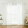 New ❤️ Curtain Panels Best Home Fashion Agata Sheer Grommet Curtain Panel Pair 😉