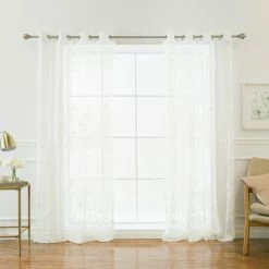 New ❤️ Curtain Panels Best Home Fashion Agata Sheer Grommet Curtain Panel Pair 😉