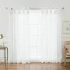 Budget ✔️ Curtain Panels Best Home Fashion Sheer Faux Linen Twist Tab Curtain Panel Pair 🌟